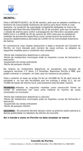 Decreto de la Alcaldía con las restricciones acordadas hoy por la Comisión de Seguimiento de Covid