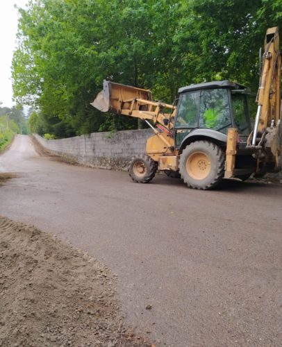 Comienzan las obras de mejora de la carretera principal de Chan da Gándara, Padróns