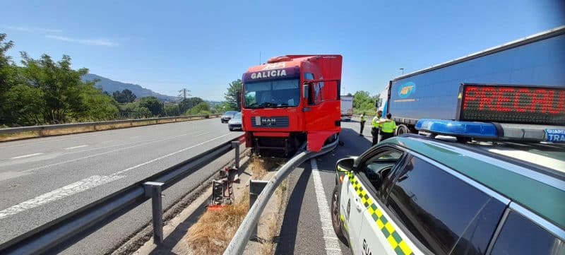 Protección Civil O Porriño atendió los tres accidentes de tránsito de camiones ocurridos en las últimas horas