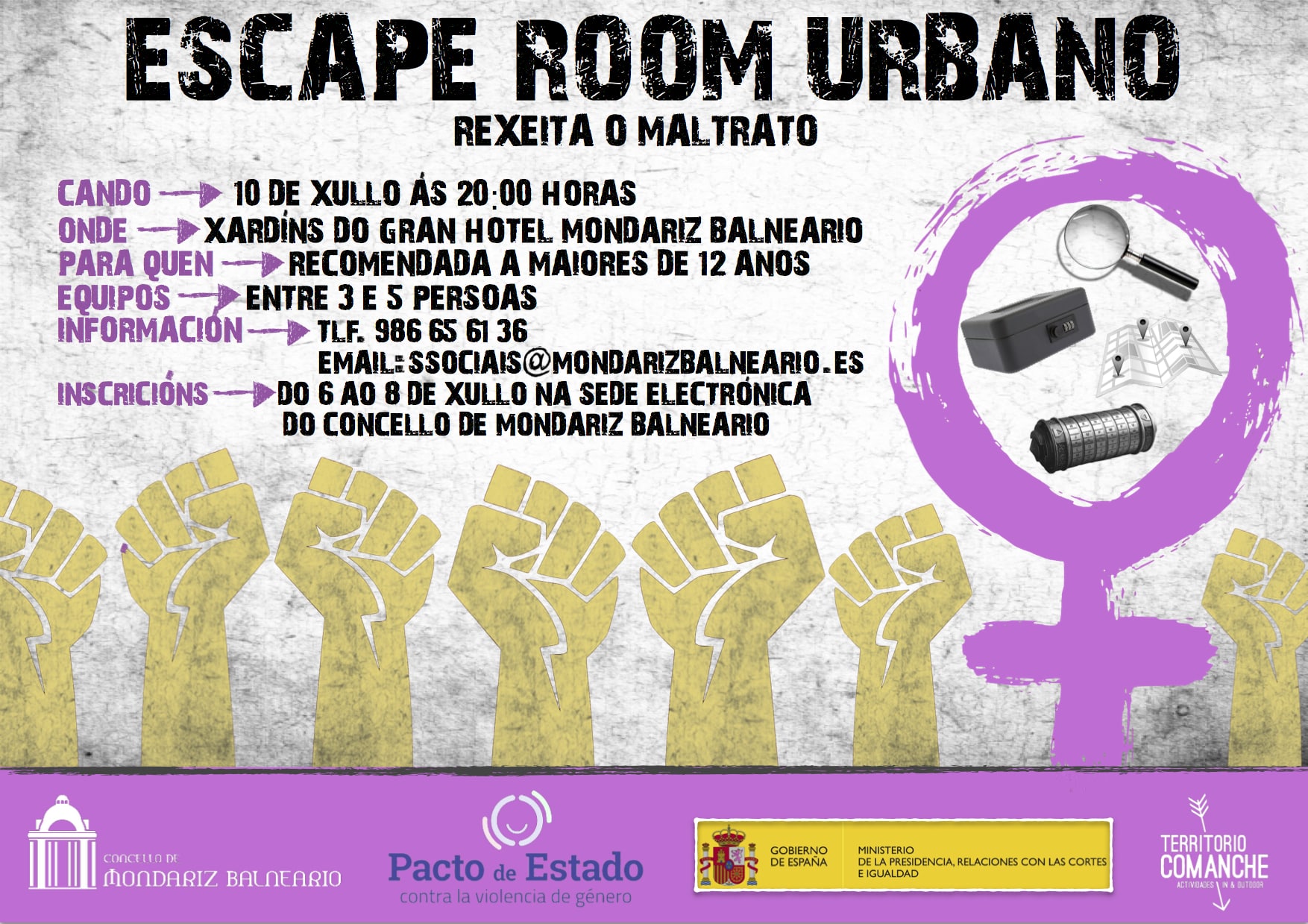 Escape room urbano en Mondariz Spa contra la violencia de género