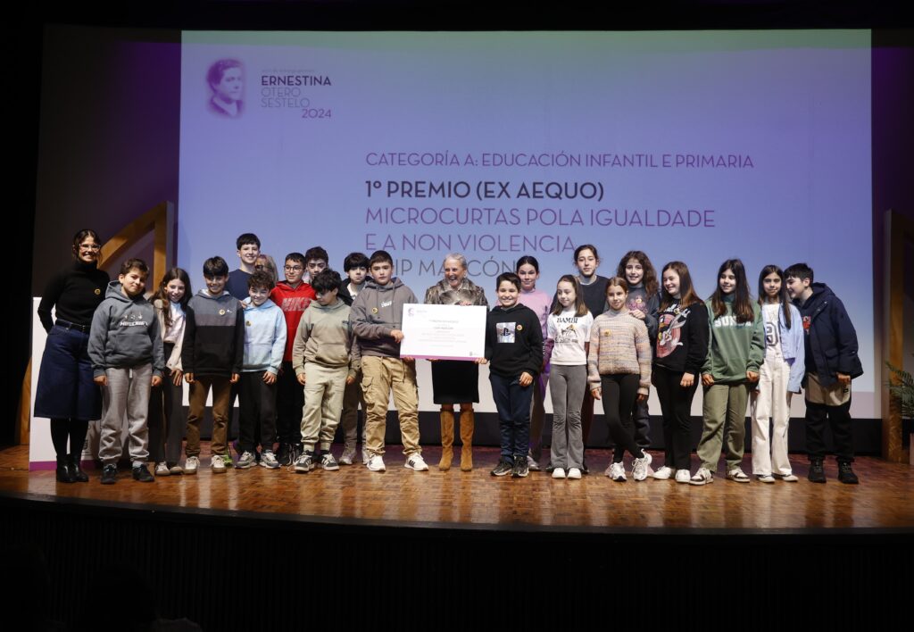 El CEIP de Marcón y el Sagrado Sagrado Cora de los Praceros ganan el primer premio ex aequo de los Premios Vi Ernestina Otero Sestelo en la categoría de educación de la primera infancia y prima; El IES Luis Seoane es el ganador de la educación secundaria 3 Ernestina Otero Premios 20254