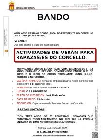 La fecha limite de inscripcion para las actividades de verano