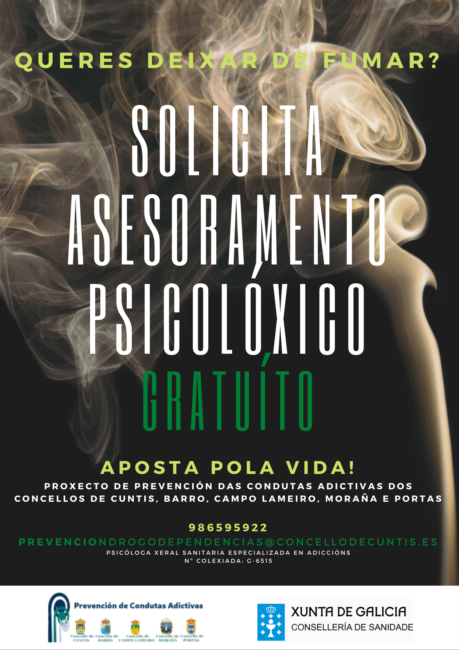Poster consejo psicologico deja de fumar