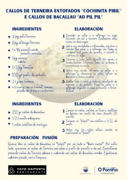 El Porror Presenta el XXXII Callos Festival con una receta