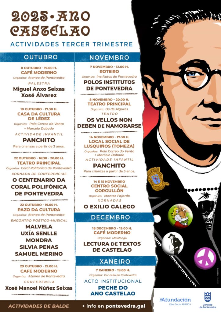 Una programación completa y variada para los últimos meses de celebración del Año Castellano 3 Programa Año Castelao fuera xan